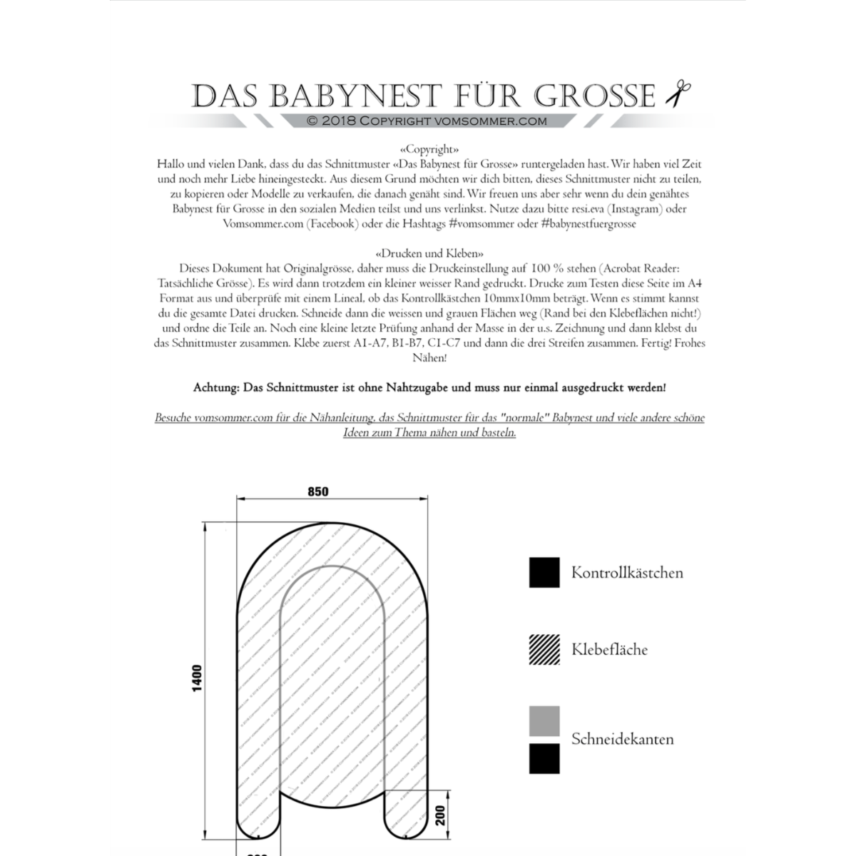 "Babynest für Große" | PDF Schnittmuster für 1–3 Jahre